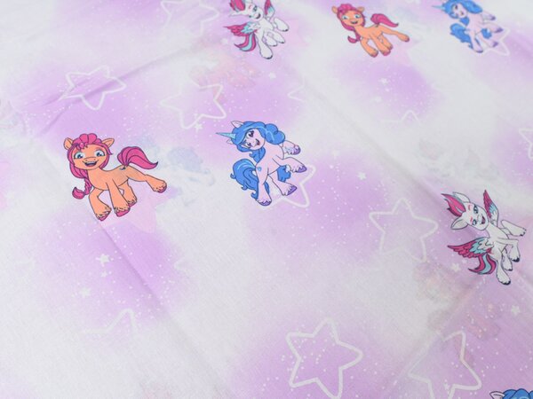 Dziecięca bawełniana pościel MY LITTLE PONY STARS biała Rozmiar pościeli: 60 x 70 cm | 140 x 200 cm
