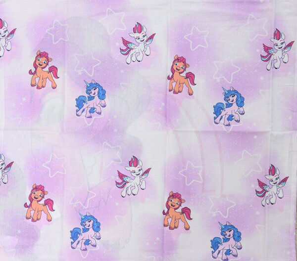 Dziecięca bawełniana pościel MY LITTLE PONY STARS biała Rozmiar pościeli: 60 x 70 cm | 140 x 200 cm