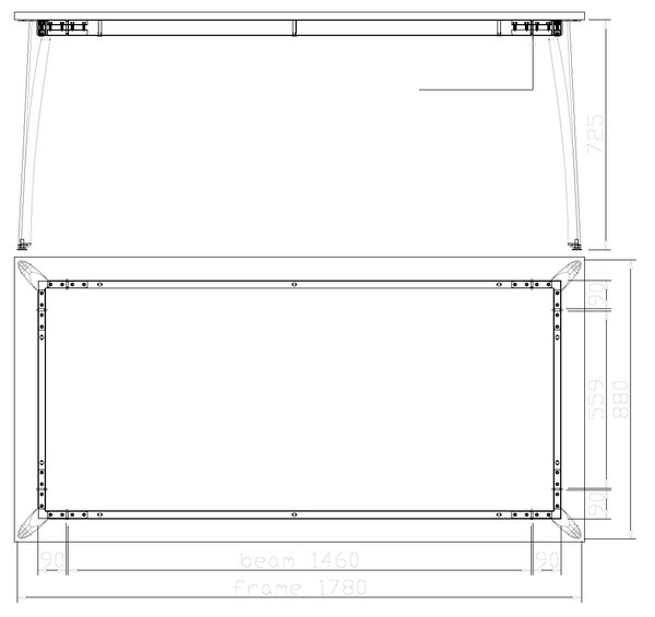 Stół konferencyjny do biura PRIMO OMEGA, 180x90 cm, szara podstawa, buk