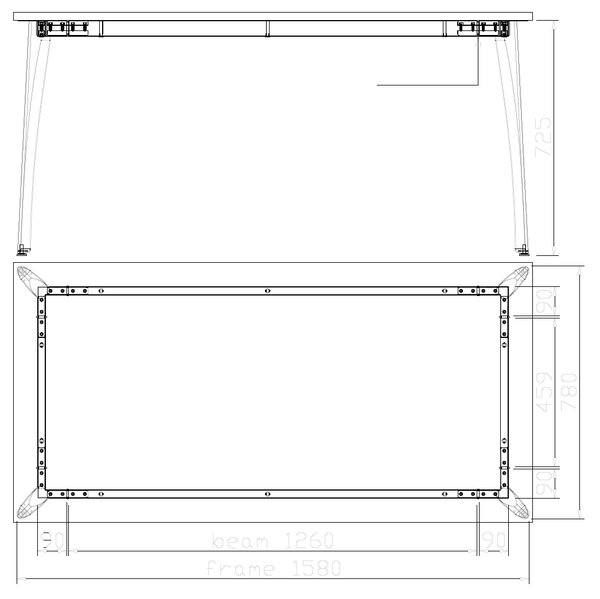 Stół konferencyjny do biura PRIMO OMEGA, 160x80 cm, biała podstawa, buk