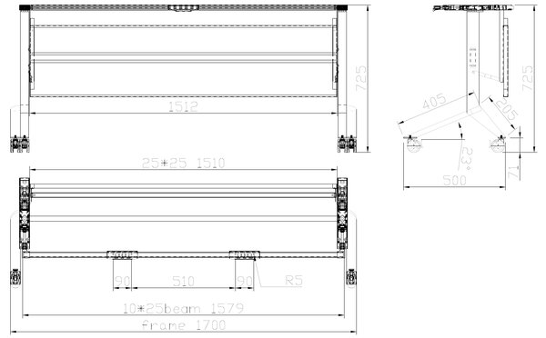 Mobilny stół PRIMO MOVE, 180x60 cm, biała podstawa, buk