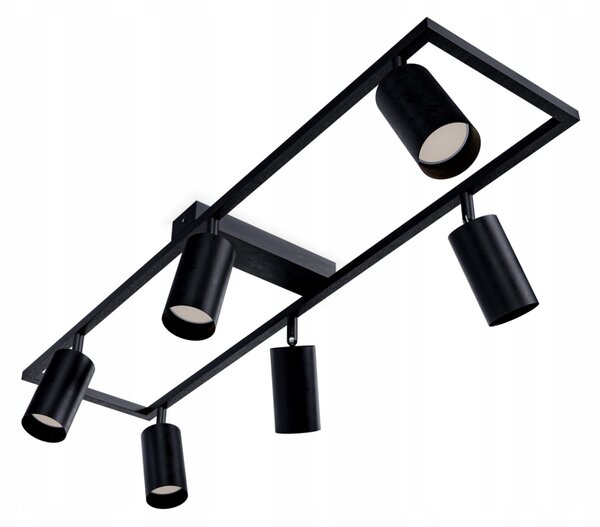 Lampa Sufitowa Oprawa LED 6X GU10 Spot Ruchoma Kinkiet Reflektor czarna