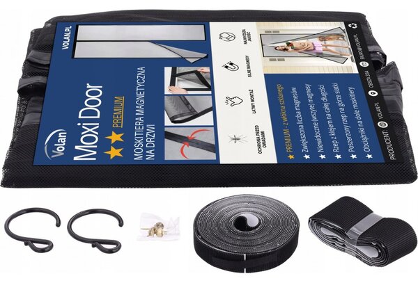 Moskitiera PREMIUM z WŁÓKNA SZKLANEGO na Drzwi Balkonowe Magnetyczna 90x210