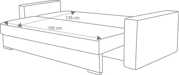 Kanapa z funkcją spania sofa do salonu Klass Brąz/Cappucino