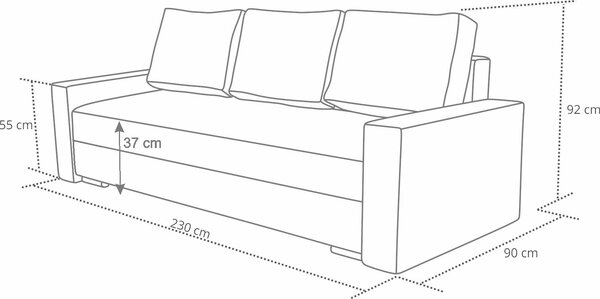Kanapa z funkcją spania sofa do salonu Klass Brąz/Cappucino