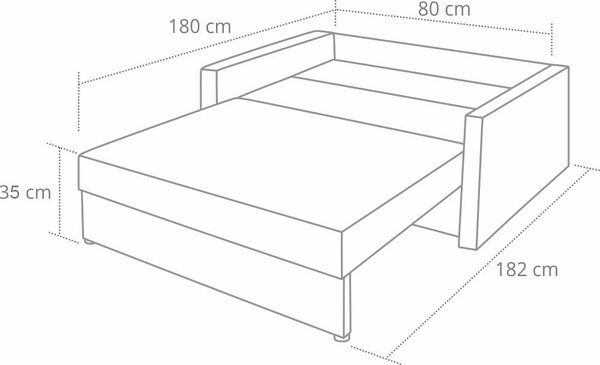 Sofa fotel amerykanka rozkładana Tedi 1 Czarna/Zielona