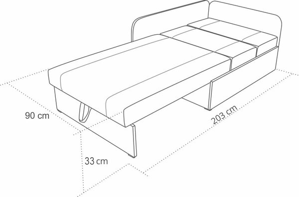 Sofa narożna z funkcją spania 90x200 Maxi Grafit/Szary