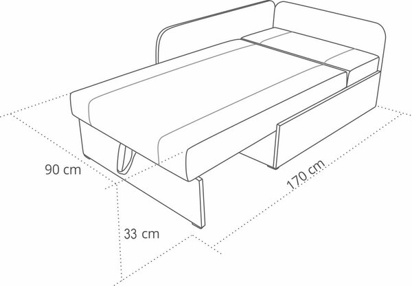 Sofa narożna z funkcją spania 90x200 Maxi Grafit/Szary