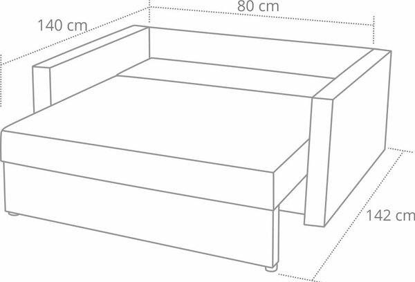 Sofa fotel amerykanka rozkładana Tedi 1 Czarna/Zielona