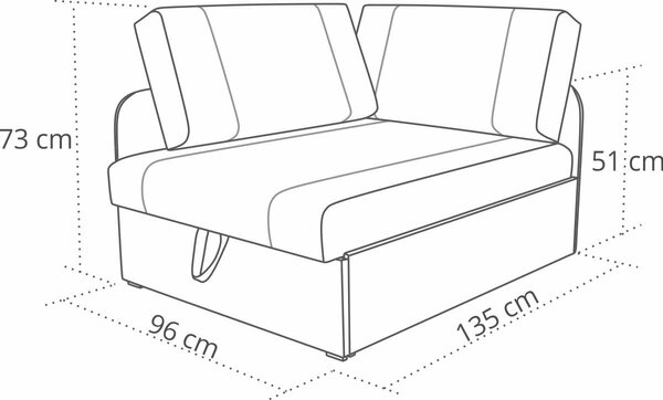 Sofa narożna z funkcją spania 90x200 Maxi Grafit/Szary