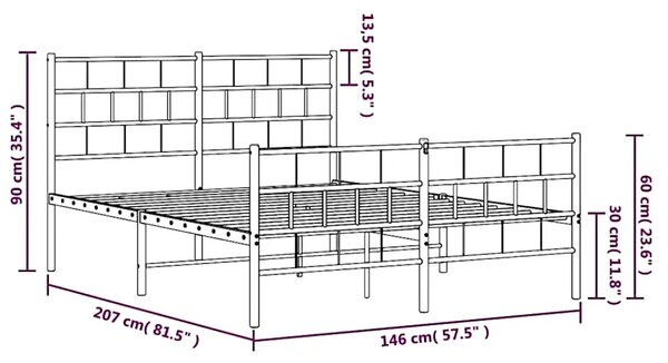 Białe podwójne metalowe łóżko 140x200 R0-A64