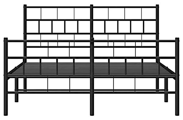 Czarne dwuosobowe metalowe łóżko 120x200 S5-E40