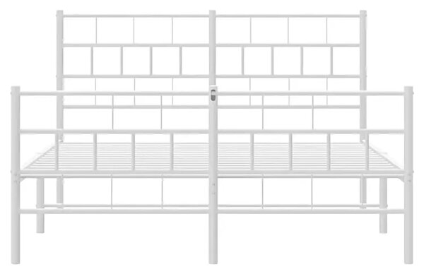 Białe podwójne metalowe łóżko 140x200 R0-A64