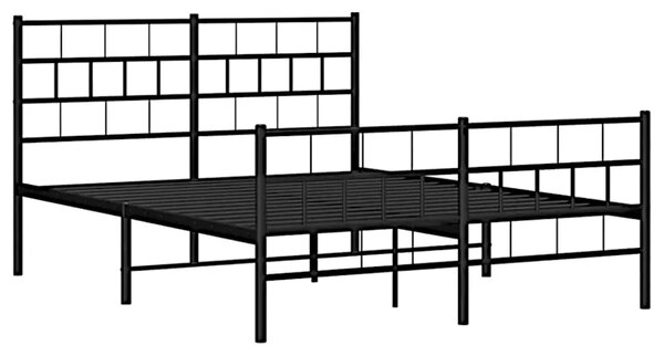 Czarne dwuosobowe metalowe łóżko 120x200 S5-E40