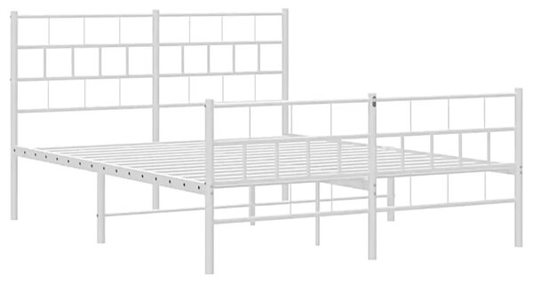 Białe podwójne metalowe łóżko 140x200 R0-A64