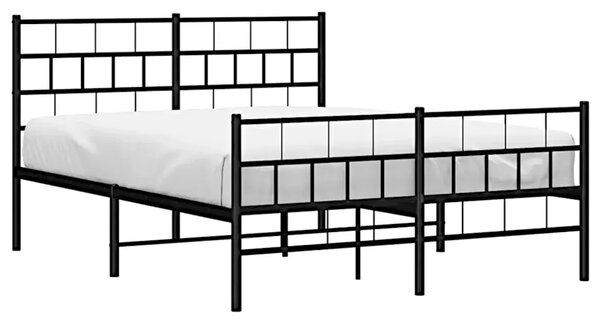 Czarne dwuosobowe metalowe łóżko 120x200 S5-E40