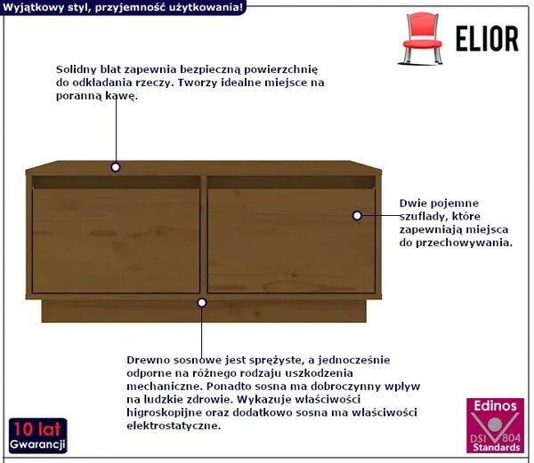 Stolik kawowy w kolorze miodowego brązu K6-T74