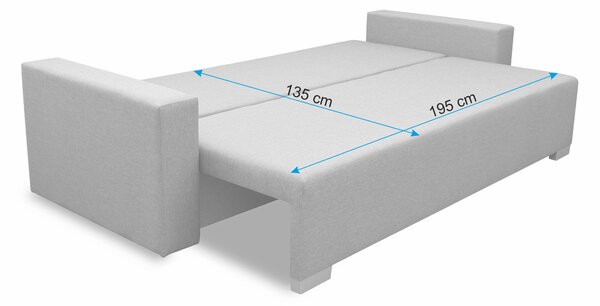 Sofa rozkładana z pojemnikiem Burgos Szary