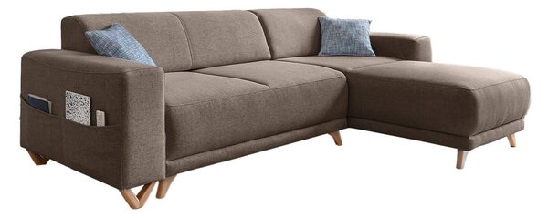 Brązowy rozkładany/ze schowkiem narożnik Classy Sophie – Miuform