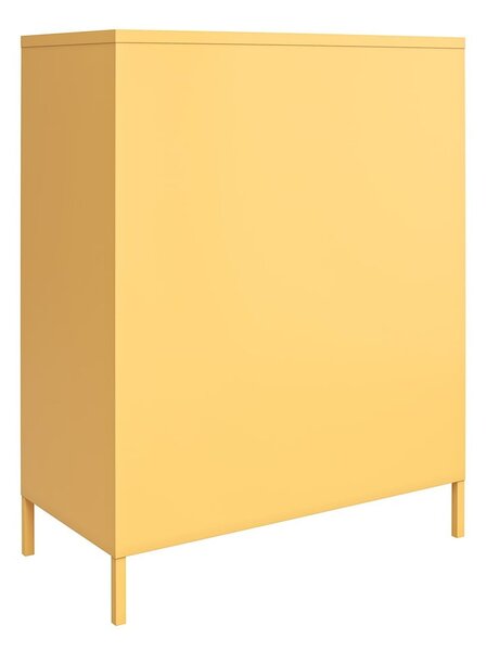 Żółta metalowa szafka Novogratz Cache, 80x102 cm