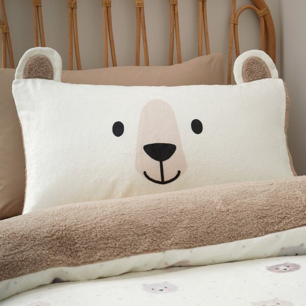 Brązowo-kremowa pościel dziecięca jednoosobowa z mikropluszu 135x200 cm Cosy Bear – Catherine Lansfield