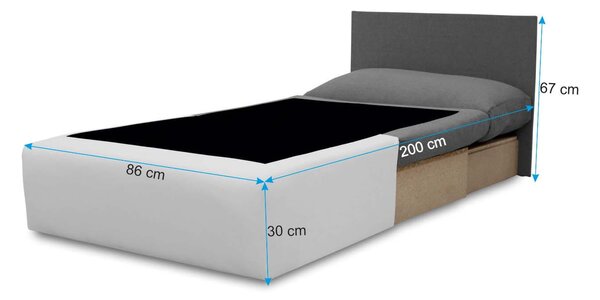 Sofa fotel rozkładany do spania Toledo Szary/Biały