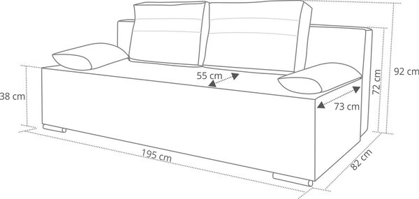 Sofa z funkcja spania wersalka Ecco DELUXE Granatowa