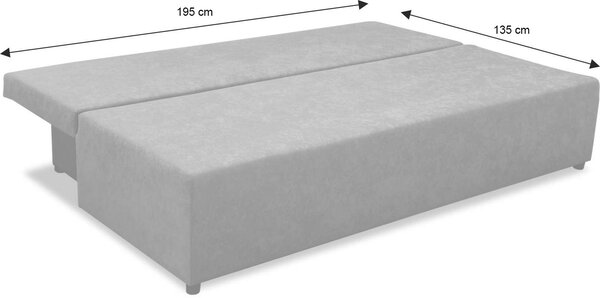 Kanapa rozkładana sofa wersalka z funkcją spania BS10 PLUS Szara