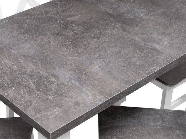 Stół z 4 krzesłami do kuchni jadalni Z062 Biały/Beton