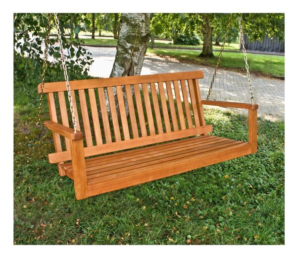 Wisząca ławka ogrodowa z drewna eukaliptusowego Garden Pleasure Columbia