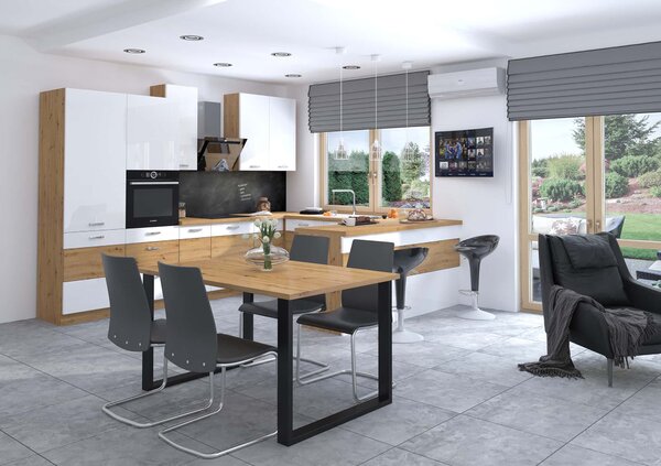 Stół do jadalni loftowy Imperial 185x90 Dąb Artisan