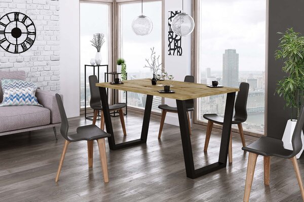 Stół loftowy do salonu Cezar 185x90 Dąb Artisan