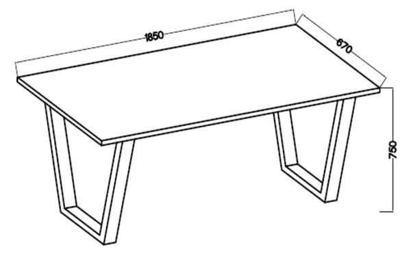 Stół loftowy do salonu Cezar 185x67 Dąb Artisan