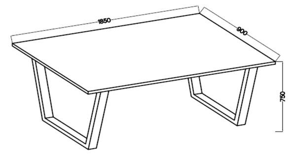 Stół loftowy do salonu Cezar 185x90 Dąb Artisan