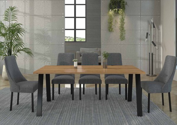 Stół do jadalni metalowe nogi Kleo 185x90 Dąb Artisan