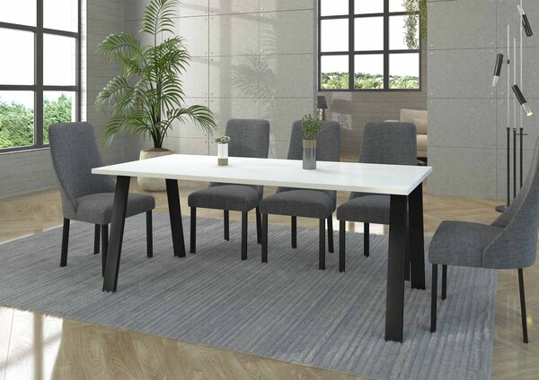 Stół do jadalni metalowe nogi Kleo 185x90 Biały