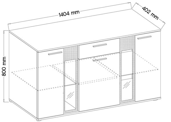 Komoda z szufladą Salsa WH20 3D 1S Biały