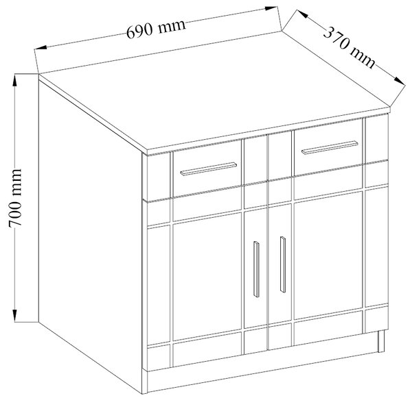 Komoda z 2 szufladami do salonu Paris SO 2D 2S Dąb Sonoma