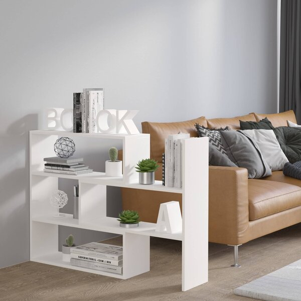 Regał na książki rozsuwany otwarty 83 cm Karol 03 Biały