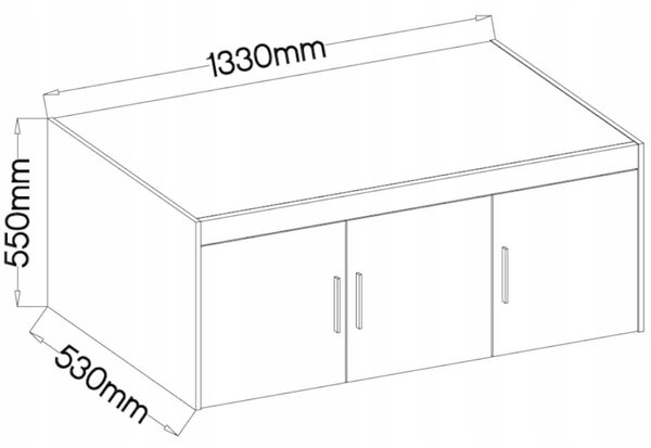 Szafa trzydrzwiowa Elena 3D DL03 z nadstawką NAEL DL03 Dąb Lefkas