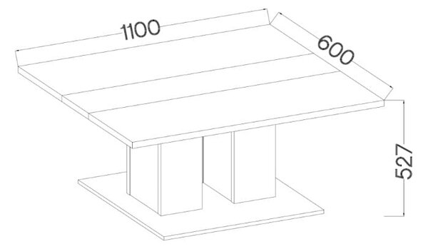 Stolik kawowy Boston 110x60 Biały