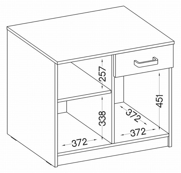 Komoda biurowa z szufladą Malta 820 2D 1S Dąb Artisan