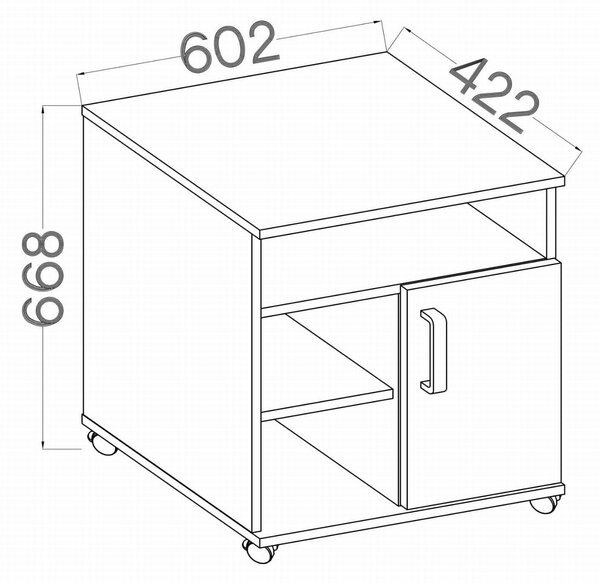 Kontenerek pod biurko na kółkach Malta 230 Dąb Artisan
