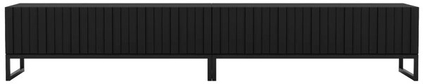 Zestaw 2 czarnych lamelowych szafek pod TV - Filo 12X