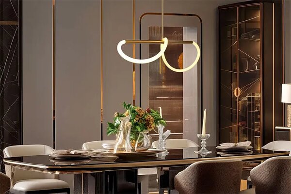 Złota modernistyczna lampa wisząca LED 80 cm - D252 C1-N35