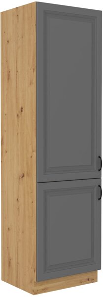 Wysoka szafka kuchenna słupek STILO 60 DK-210 2 F Szary/Dąb Artisan