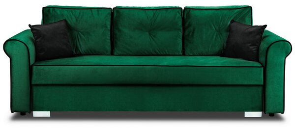 Zestaw wypoczynkowy do salonu Merida Sofa + 2 Fotele Ciemny Zielony