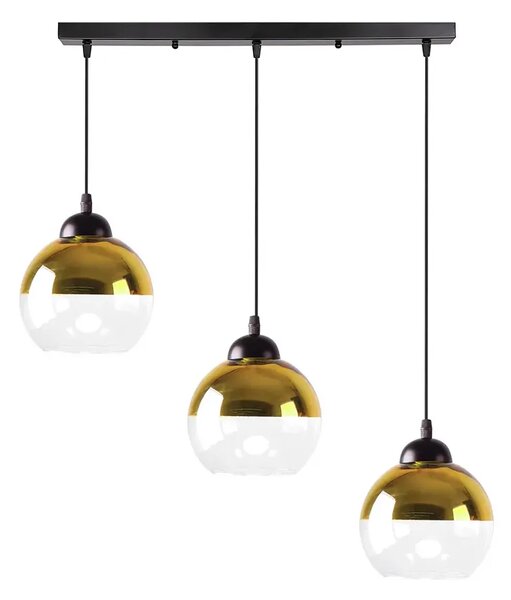Nowoczesna potrójna lampa wisząca ze złotymi kloszami - D238 M5-F31