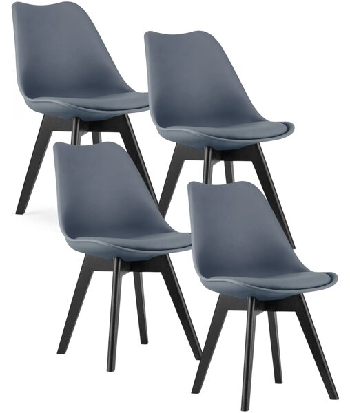 Zestaw grafitowych skandynawskich ergonomicznych krzeseł 4 szt. Z1-S95