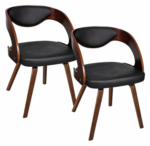 Brązowy komplet krzeseł z ekoskóry E3-M23